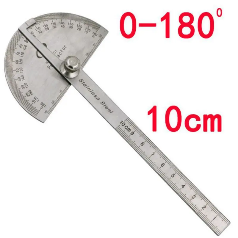 Stainless Steel Ruler 180 Degree Protractor Measuring tools Angle