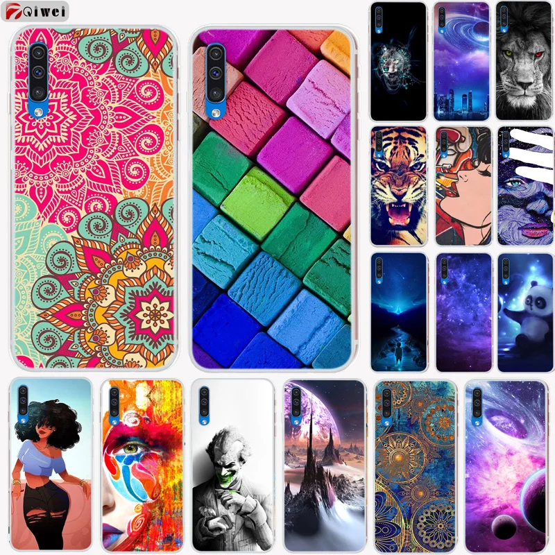 

Capa A505 A505F A 50 Case For Samsung Galaxy A50 Painting Back Clear Bumper Coque Cover For Samsung A50 Case Silicone TPU Funda