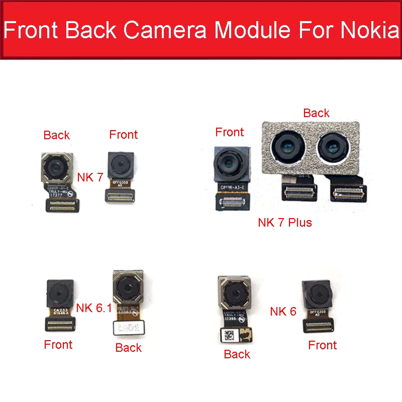

Main Back Rear Camera For Nokia 6 7 7P 8 6.1 TA-1054 Front Camera Flex Cable Facing Model 100% Tested Cell Phone Replacement