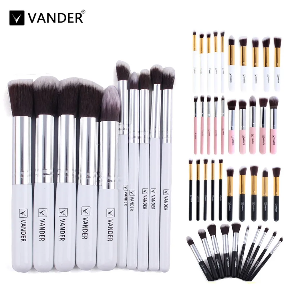 

Vanderlife Pro 10pcs Makeup Brushes Set Cosmetic Eyeshadow Powder Foundation Blending Blush Lip Beauty Tools Kit Make-up Pinsel