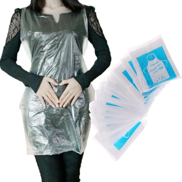 Clear Waterproof Disposable Aprons For Cooking, Serving, Painting