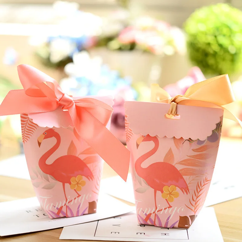 50 шт сладкий прекрасный свадебные Фламинго коробка конфет Единорог Бумага подарочные коробки коробка подарочная ручной работы коробка с