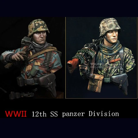 

1/10 Resin bust model kit WWii 12th SS (2pcs/lot ) panzer Division Figure X100