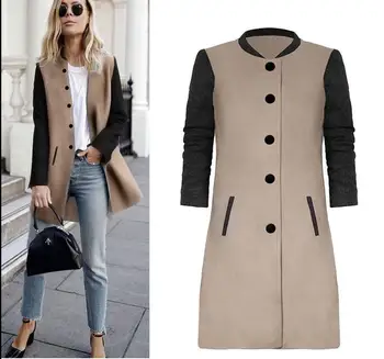 

Casaco Feminino Solid O-neck Bow Single Breasted Trench Coat For Full Women Real Free Shipping 2020 Winter New Long Shirt