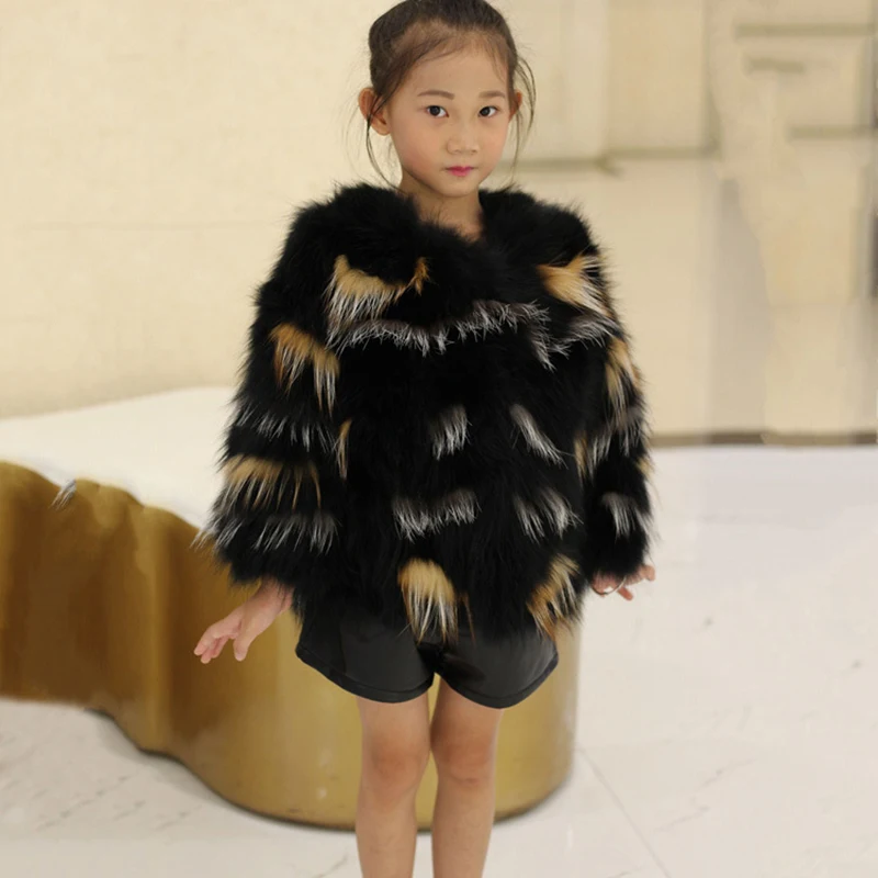 

JKP2018 winter new style fur children's coat fox fur family outfit baby coat girl fur Jackets fashion Outerwear ZPC-157