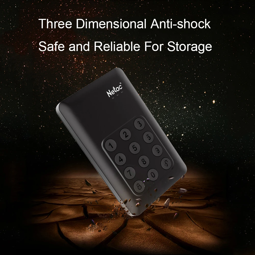 Netac портативный внешний жесткий диск 500 Гб ТБ 2 HDD USB 3 0 Кнопка шифрования для