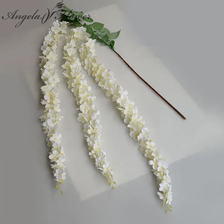 

64.6" Artificial decorative silk hydrangea flower vines plant DIY wedding decor Rattan Bouquet photograph Photo props wisteria