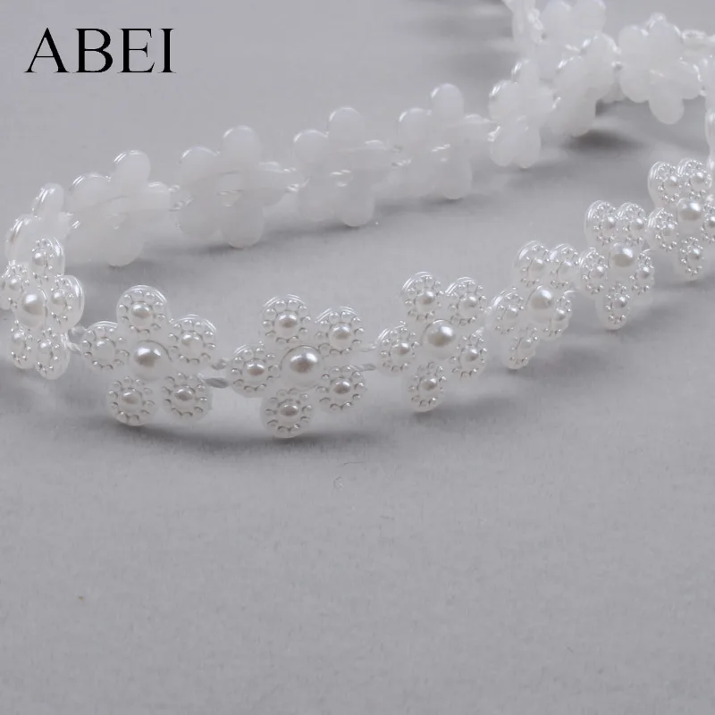 2yards 13mm Imitation pearls Cotton Line Lace Tape DIY Flower Ribbon Sewing Apparel Accessories Handmade Wedding Party Crafts lace ribbon lace sewing accessories lace sewing supplies lace accessories clothing craft accessories