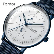Fantor Men Watch Luxury Brand Quartz Chronograph Watches Men 2019 Casual Mens Waterproof Mesh Watchband Wristwatch skmei brand six pin stopwatch chronograph sports watches men waterproof silicone quartz watch students fashion casual wristwatch