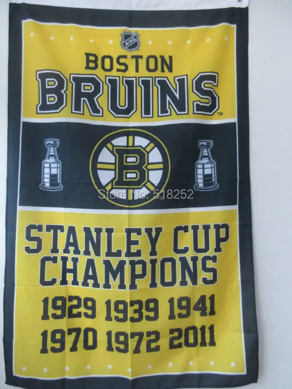 BOSTON BRUINS STANLEY CUP CHAMPIONS NHL Flag 3x5 FT