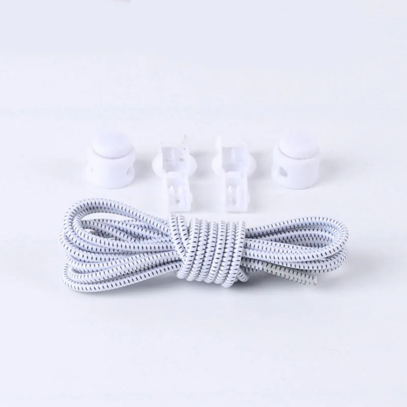 1 Pair Shoelaces Unsiex No Tie Locking Round Shoelaces Elastic Shoelace Sneaks Shoe Laces Fit Strap For Boys And Girls Wholesale (9)