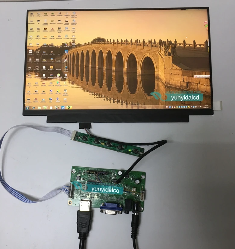 NEW 12.5 inch 1920*1080 IPS Screen Display HDMI+VGA Driver Board LCD Panel Module Monitor Laptop PC Raspberry Pi 3 Car DIY