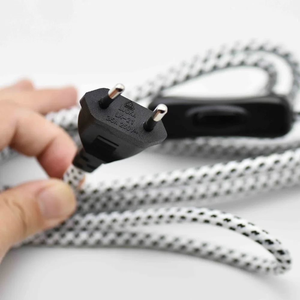 1 шт. плетеный шнур питания для лампы 8 мм2 304 м|fabric lamp cord|vde cablefabric wire cable |