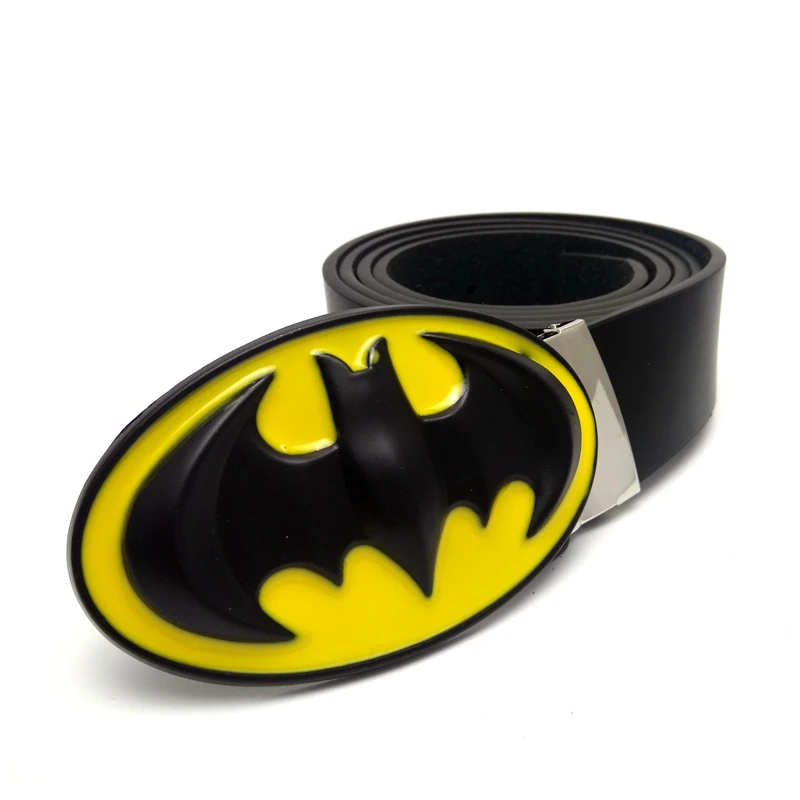 Moda hombres cinturón de alta calidad negro Faux cinturones de cuero para hombres superhéroe Batman metal hebilla Ropa Accesorios|belt high quality|leather belts for menfashion leather belt - AliExpress