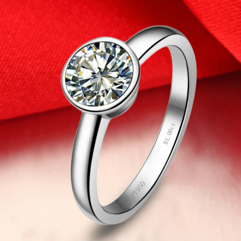 

Simple Classic 1 Carat AAAAA High Quality Cubic Zircon Rings for Women Pure Silver Engagement Rings Wedding Celebration Jewelry