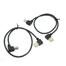 2pcs Right & Left Angled 90 Degree USB 2.0 A Male to B Male Angled 90 Degree Printer Scanner Hard Disk cable 50cm
