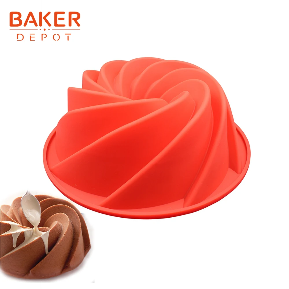 BAKER DEPOT, силиконовая форма для выпечки торта, вихревая форма для выпечки хлеба, кондитерских изделий, круглая форма для выпечки, инструмент для diy, на день рождения, свадьбу - Цвет: CDSM-748