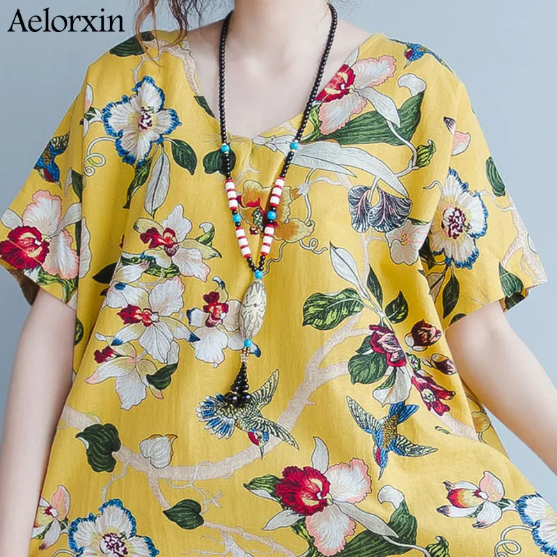 Aelorxin 2019 летнее платье для женщин свободное хлопковое льняное винтажное