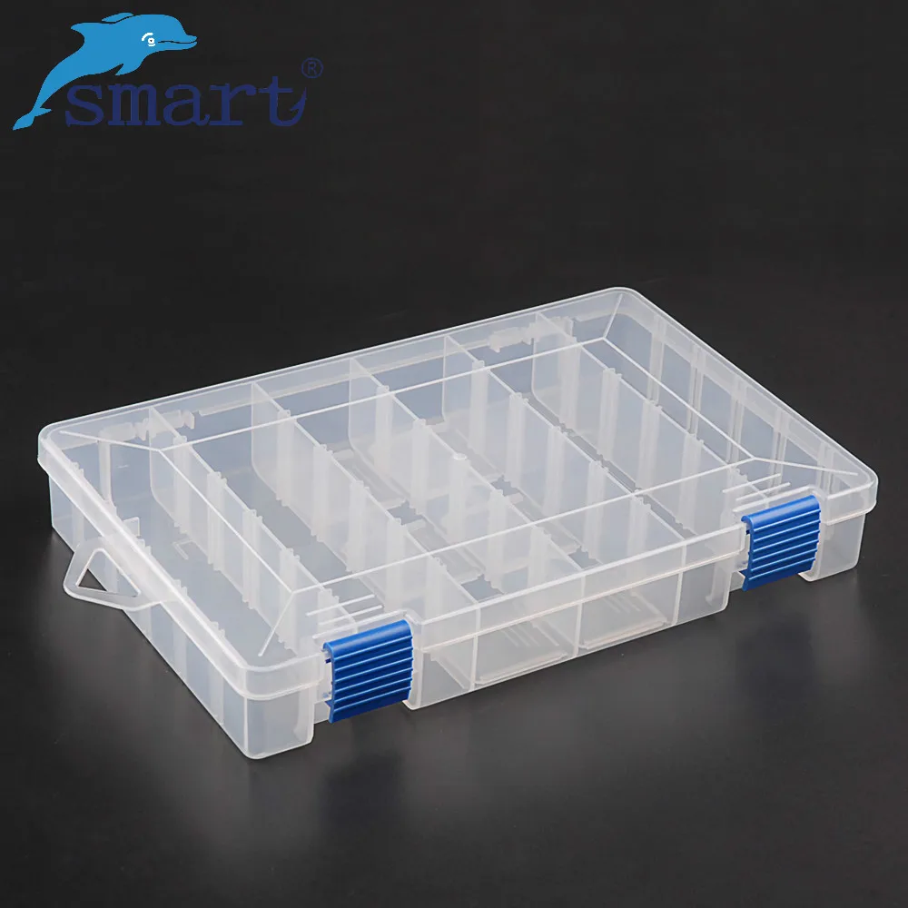 Smart 27.5*18*4.5cm Fishing Tackle Box Adjustable 6 Compartment Transparent Plastic Fishing Lure Box Carp Fishing Accessories