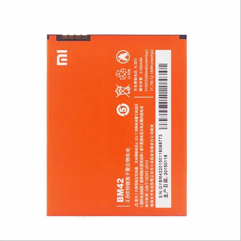3100 мАч BM42 Оригинальный аккумулятор для Xiaomi hongmi NOTE 4G Prime Redmi Note Batterie мобильный