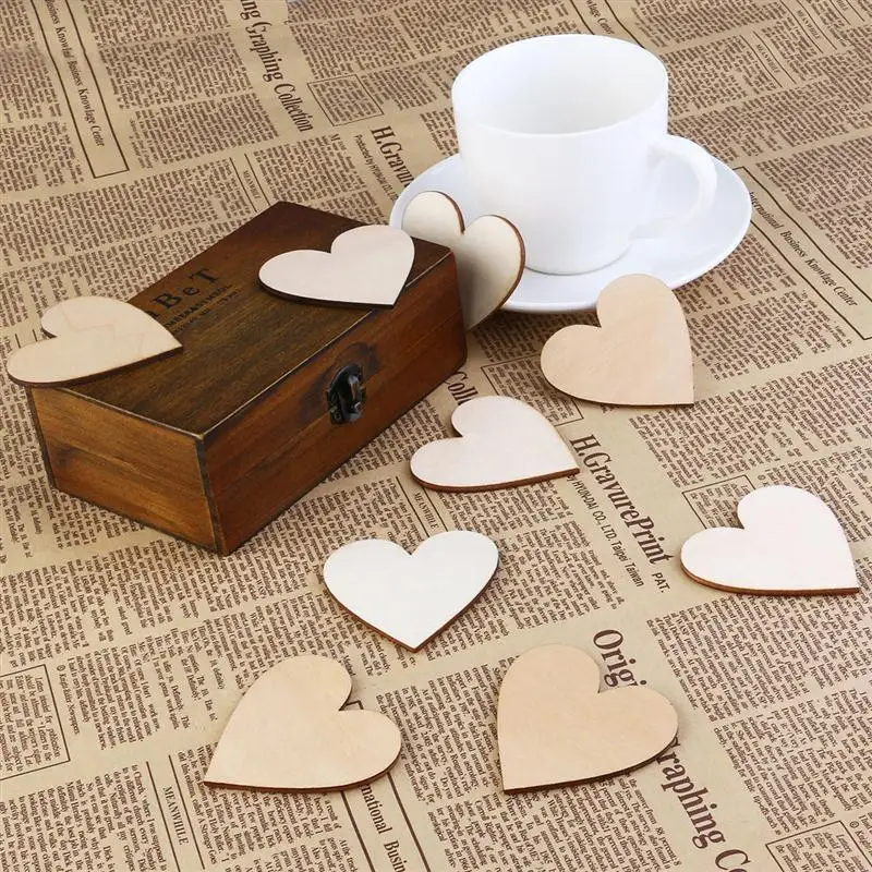 50pcs heart shaped wooden slices christmas birthday wedding 50pcs heart shaped wooden slices christmas birthday wedding decoration party inflatable natural diy crafts embellishments 6cm in party diy decorations from