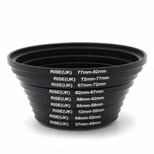 RISE(UK)9pcs 37mm – 82mm Step Up Lens Filter Ring Stepping Adapter 37 49 52 55 58 62 67 72 77 82 mmfreeshipping