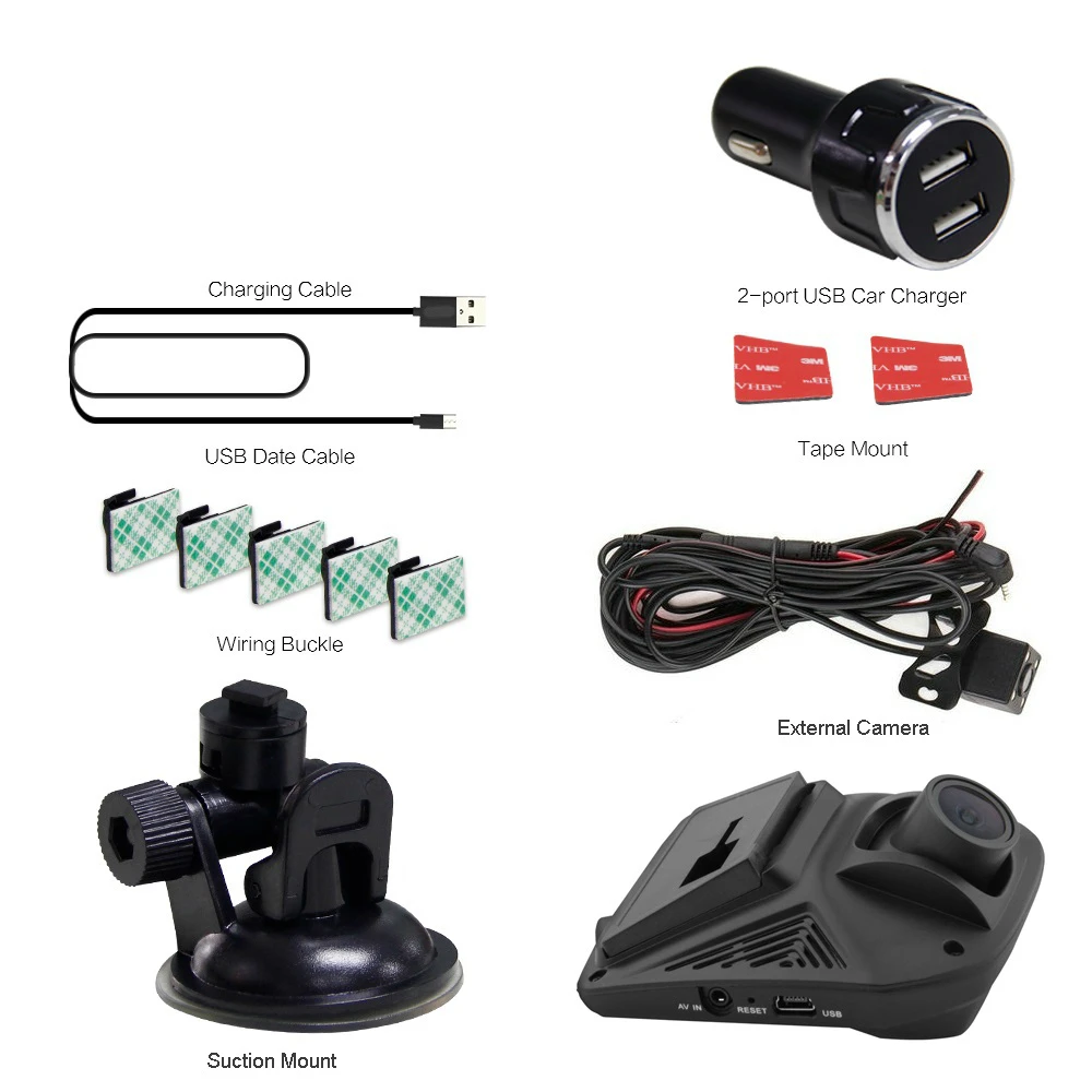 

A305D Dual Lens FHD 1080P Car DVR Novatek 96658 LCD Screen Sony IMX323 Car Video Recorder Dash Cam With Rear Camera