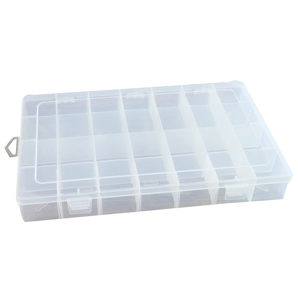 

28 Slots Fixed Transparent Plastic Finishing Storage Box Hair Tie Jewelry Case Accessories Container