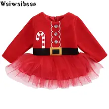 Рождественское платье для маленьких девочек; детское платье с длинными рукавами; детское повседневное фатиновое платье-пачка; вечерние костюмы; Рождественская Одежда для девочек