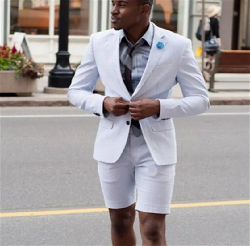 New Sleek Ivory / White Men Suit Shorts Men Summer Wear New Fashion