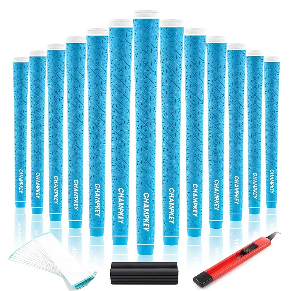 Champkey X-LITE Standard Rubber Golf Grips 13pcs High Quality Rubber Golf Club Grips With 13 Tapes,Knife,Rubber Vise Clamp