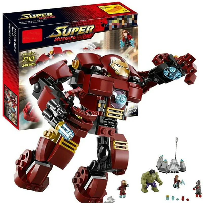Koop 7110 Compatibel Met Legoingly Marvel Super Heroes 76031 Avengers Bouwstenen Ultron Cijfers Iron Man Hulk Buster Bricks Speelgoed