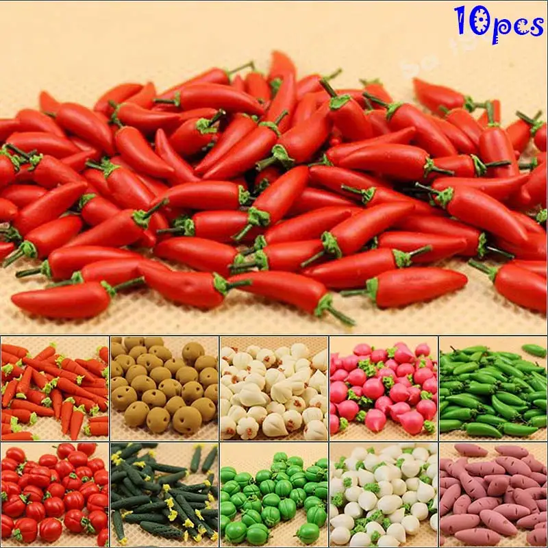 Горячая распродажа 10 шт./компл. 1/12 миниатюрная еда овощи кухня искусственный