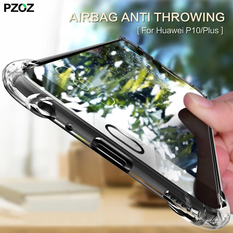 

PZOZ Huawei P10 plus case accessories standard protector cover screen protection silicon transparent for Huawei P10 P10plus case