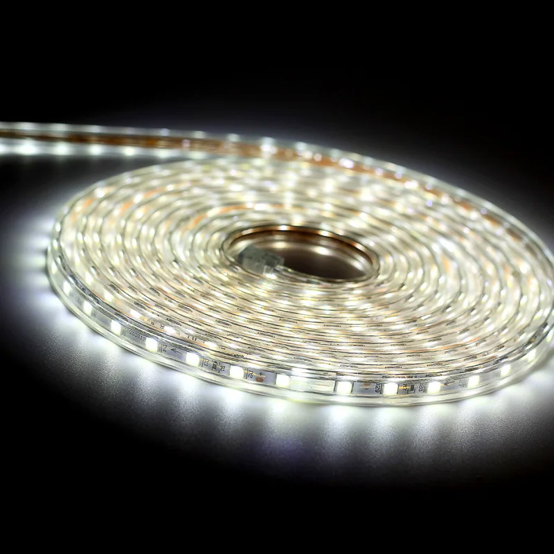 Водонепроницаемая светодиодная лента 220 В с европейской вилкой 5050 SMD 60