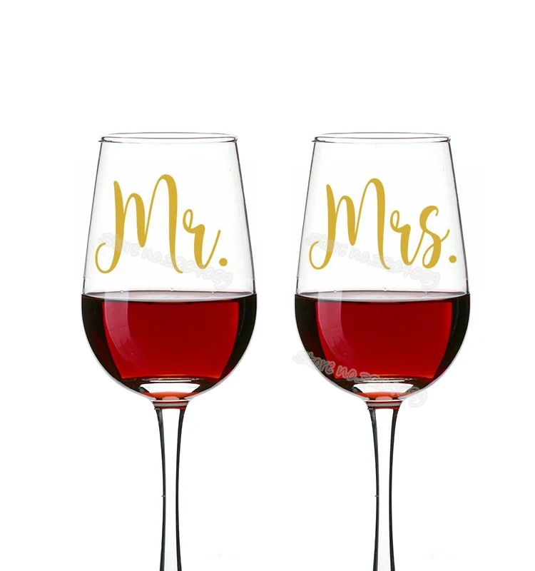 9 шт. Mr & шт Mrs/набор цвета на винный бокал для свадебной вечеринки наклейки место