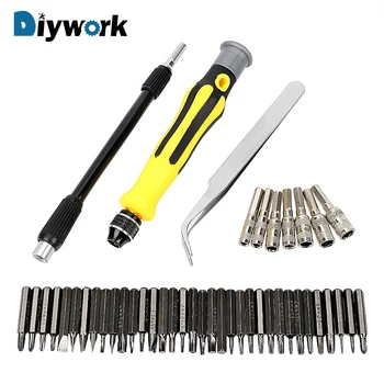 

DIYWORK 45 IN 1 Screwdriver Set Computer Phone Disassemble Kit Multi-functional Combination Tools Precise Manual Tool