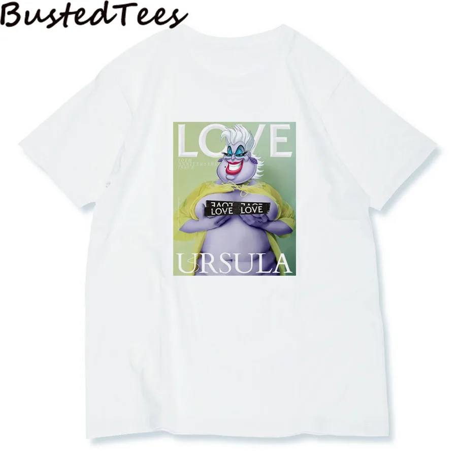 

2019 BUSTED 90s Women Naughty Design Ursula Magazine Short Sleeve T-shirt Cotton Soft Print Funny Plus Size Tops Tee Harajuku