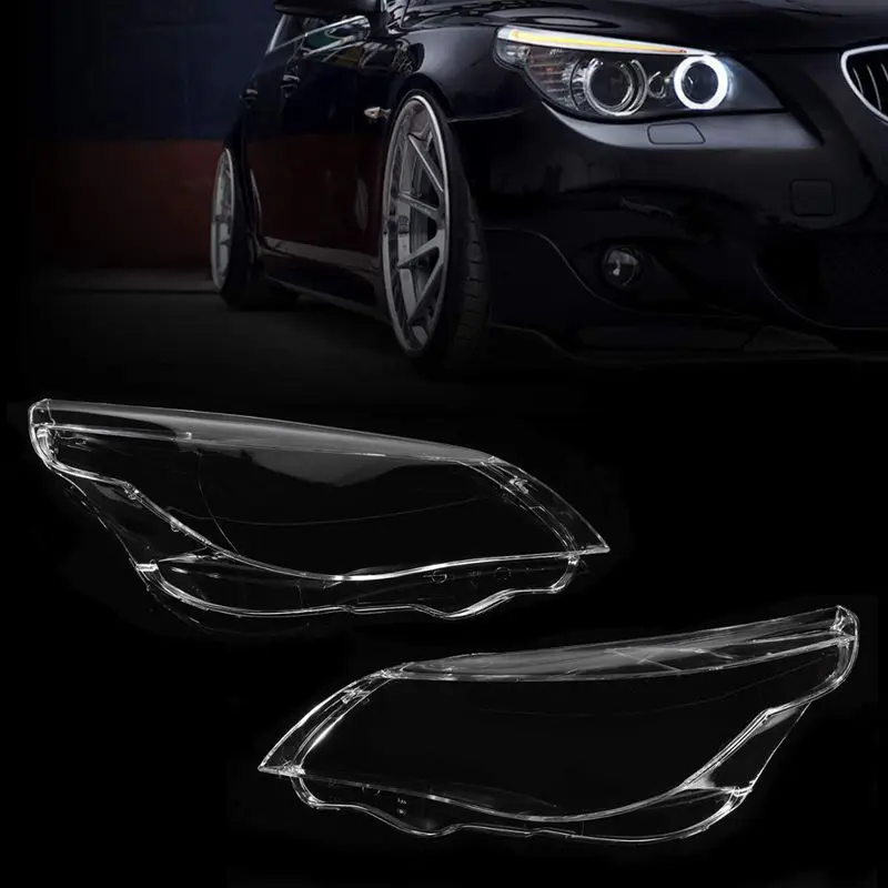 

Pair L&R Car Lights Headlight Lens Shade Head Light Lamp Cover Shell For B-MW E60 E61 520i 520d 523i 525i 530xi 535d 540i 545i