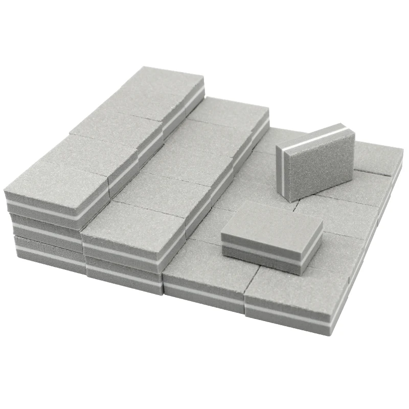 

100pcs Mini Grey Form Nail File Buffers Sponge For UV Gel NailFile Block Nail Polishing Manicure Pedicure Sanding Nail Art Tools