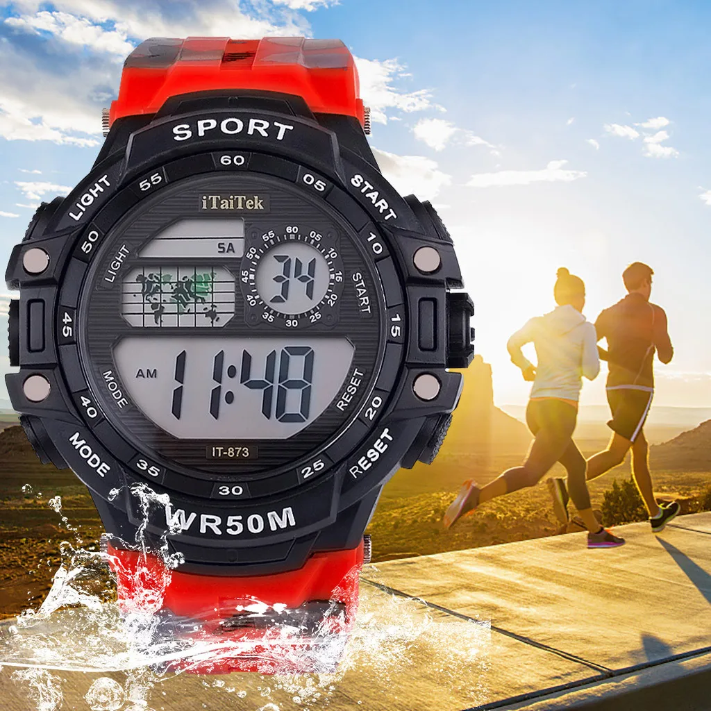 Спортивные водонепроницаемые часы многофункциональные светящиеся модные спортивные часы электронные цифровые часы подарки мужские наручные светящиеся часы