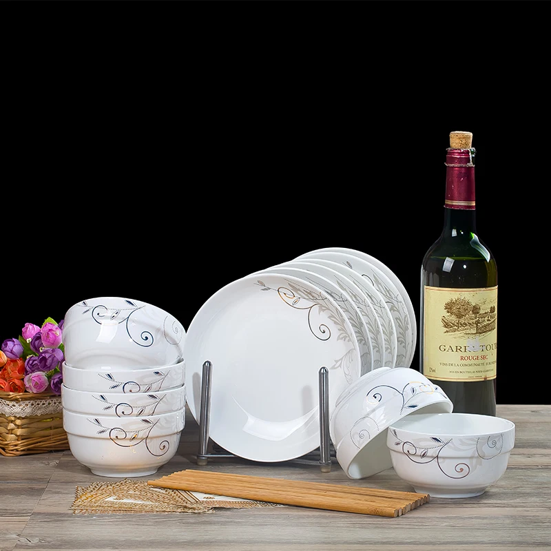 Cheap household cutlery sets dishes 6 bowls furnace bone china tablewaretableware discount