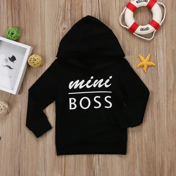 Newborn Baby Boy Girl Hoodie Tops Toddlers Kids Hooded Sweatshirt Mini boss Pullover 4