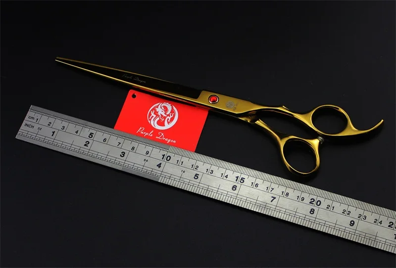 Professional Pet Dog Grooming Scissors 8.0 inch Hair Cutting + Thinning + Curved Shears 440C Straight Scissors 4 PCS Set + Case (2)