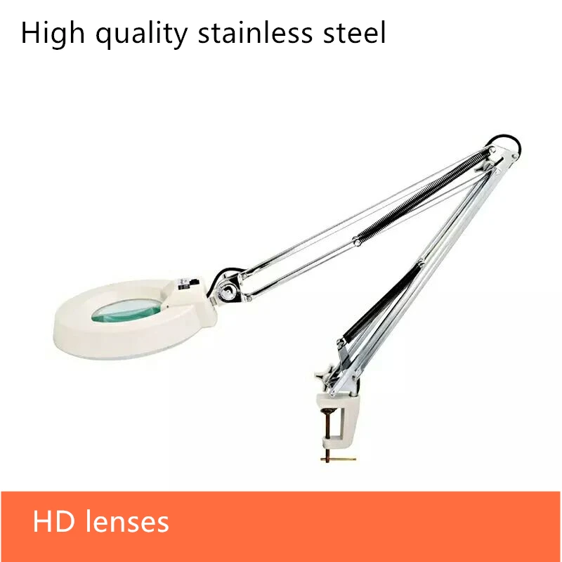 LED long arm lights on/off switch plastic clip on foldable magnifier