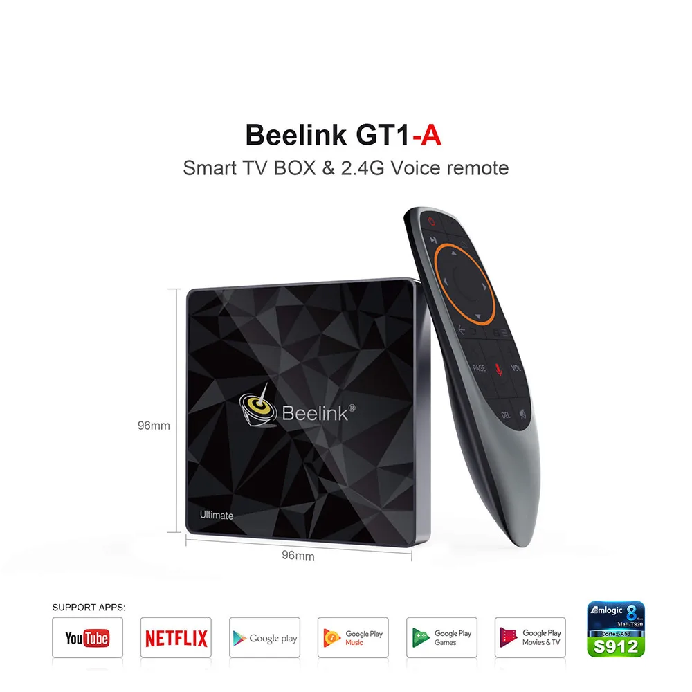 

2019 GT1 Ultimate TV Box 3G 32G Amlogic S912 Octa Core CPU DDR4 2.4G+5.8G Dual WiFi Android 7.1 Set Top Box Media Player