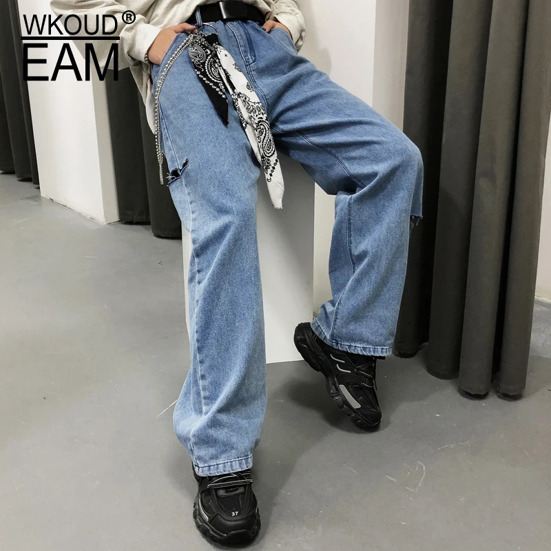 WKOUD EAM 2019 новые весенне-летние свободные Свободные женские джинсы брюки для отдыха JW74