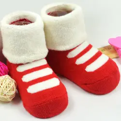 3 пара/лот милые Нескользящие полосатые детские носки и Гетры для девочек Носки для новорожденных малышей 100% хлопок подходит 3m-3year для