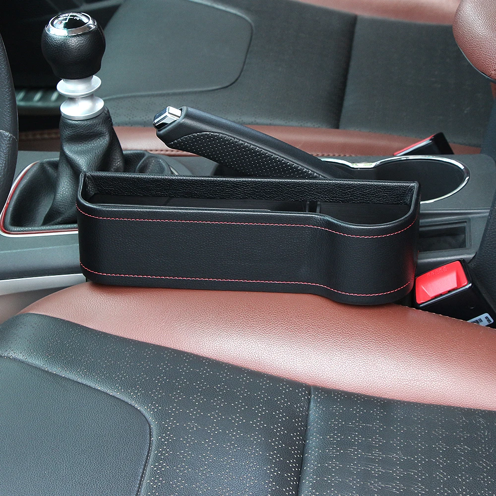 

New Car Styling Car Seat Gag Filler Crevice Storage Box Bag PU Multifunction Auto Organizer with Coin Box Cup Holder