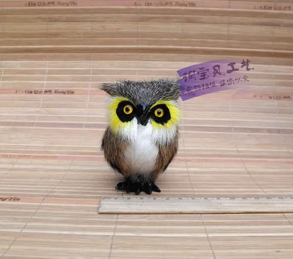 

cute small simulation owl toy polyethylene&fur mini owl model gift about 9x6x8cm 2132